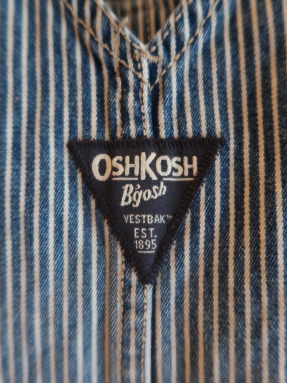 OshKosh B'gosh Navy and White Pinstripe Overalls - Picture 4 of 6